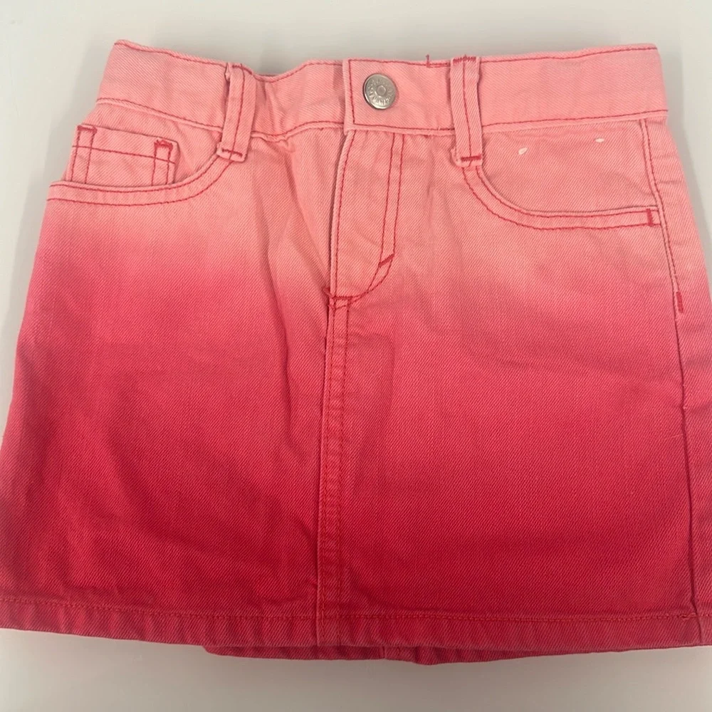 Gymboree pink ombré denim skirt 5